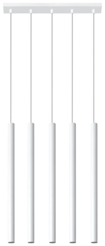 Lampa sufitowa wisząca Sollux Lighting Pastelo 9670 biała szerokość 45 cm 5xG9 x 12W 1 szt.