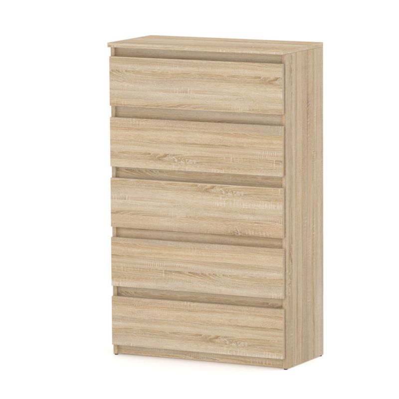 Komoda Hurtownia-Mebli Szuflady 5 HUGO 5 Szuflad 70cm Dąb Sonoma Dąb Sonoma 70x33.5x115 cm 1szt.