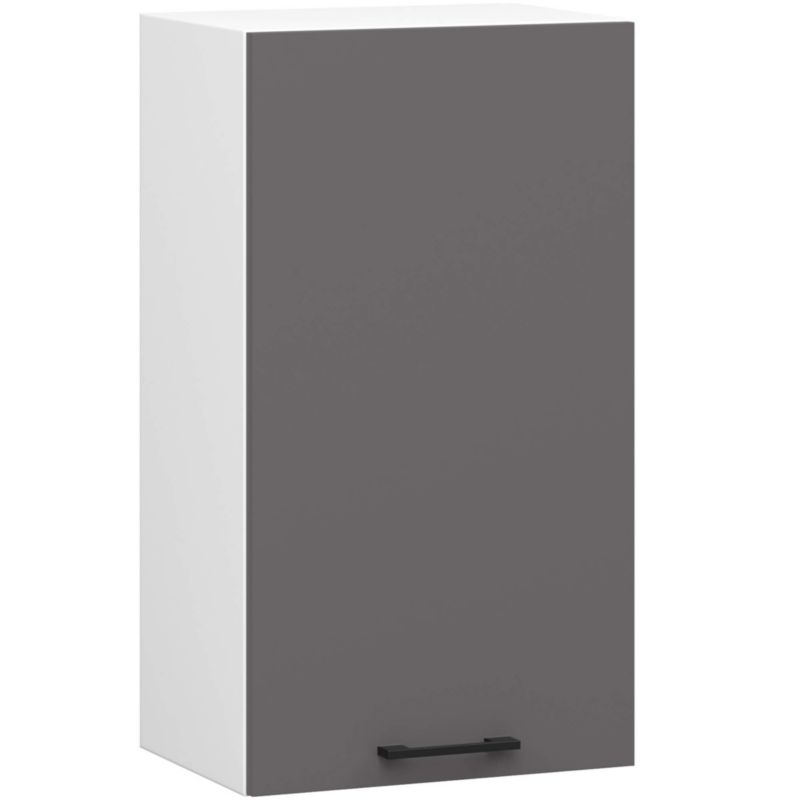 Szafka kuchenna Akord W40 system Oliwia H720 Biała 40 cm 1 drzwi kolor Grafit Szary mat 2 półki 40x30x72 cm 1 szt.