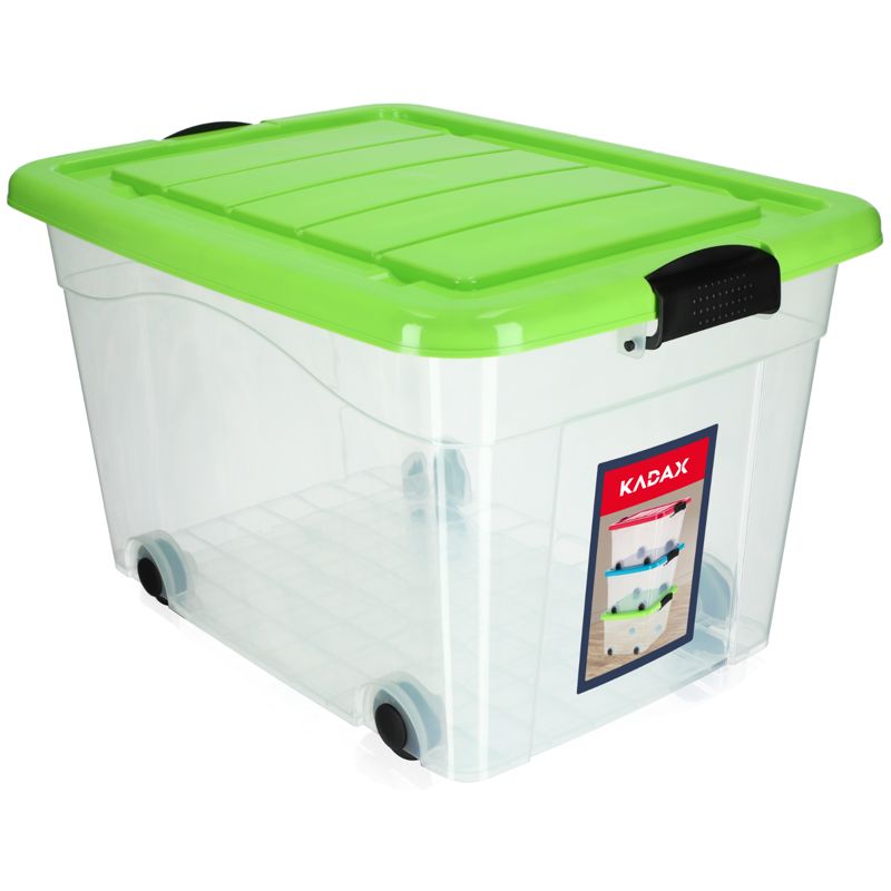 Pojemnik KADAX Organizer Pudełko Zabawki Na Kółkach 60L Zielony 1 szt.