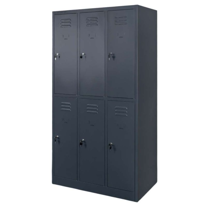 Szafka ubraniowa skrytkowa BHP Mega-M 6 drzwiowa grafitowa 90x50x180cm 1szt.