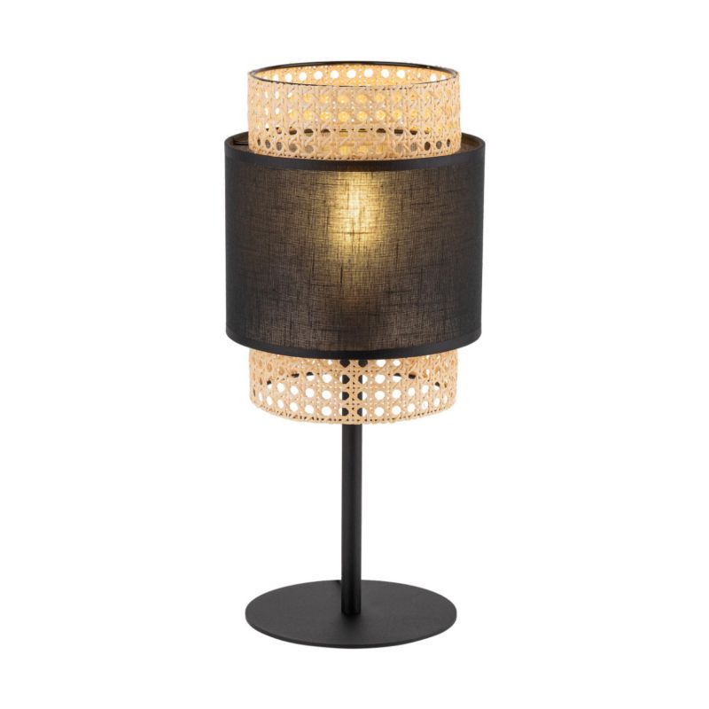 Lampa stołowa TK-Lighting Boho czarno-słomkowy 1 x E27 x 15W IP20 wym: 45 x 20 x 20 cm wiklina / rattan / słoma - 1 szt.