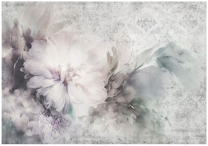 Fototapeta WALLARENA Do Sypialni Salonu Winylowa Kwiaty Beton Abstrakcja Szary 368x254 cm 16001W8 1 szt.