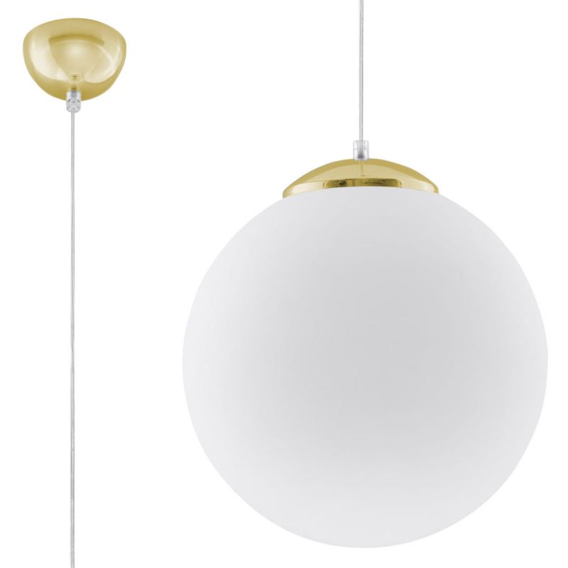Lampa sufitowa wisząca Sollux Lighting Ugo 4831 złoto-biała szerokość 30 cm 1xE27 x 60W 1 szt.