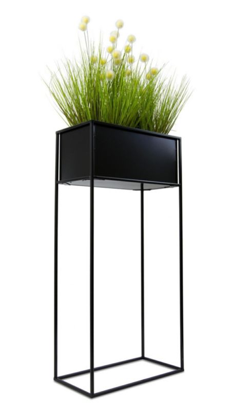 Kwietnik stojący HowHomely Metalowy Czarny 44x24x90 cm 1 szt.
