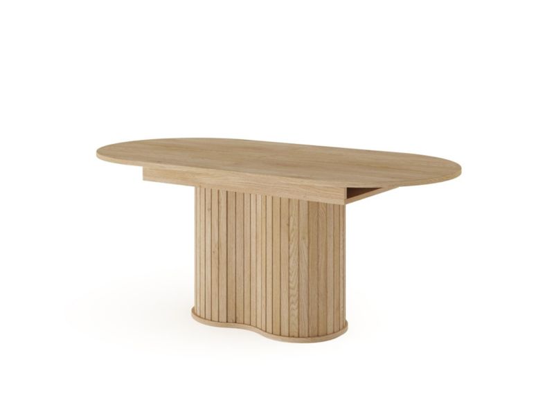 Stół rozkładany Bettso Rivo 180-220cm elegancki z ryflowaną podstawą do jadalni dąb cremona 1szt.