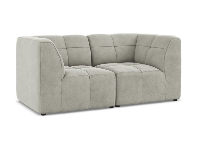 Modułowa sofa 2-osobowa LaMiaSofa GRADO z tkaniny welwetowej 180x90 cm jasny szary 1 szt.