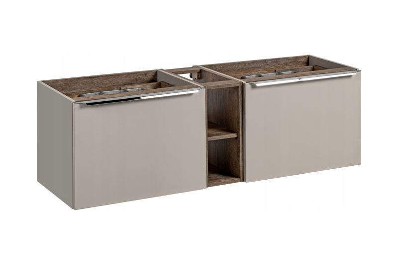 Szafka łazienkowa Furnidea 140 cm szara z regałem Santa Fe Taupe 1 szt.