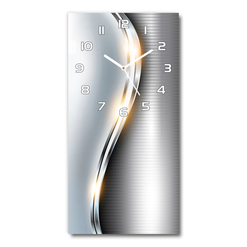 Zegar szklany Tulup Metalowa abstrakcja 30x60 cm cichy 1 szt.