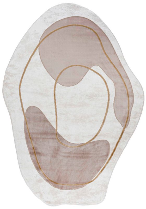 Dywan Dwustronny Wewnętrzny SILA LUX Owalny Mazovia 120 x 170 cm Beżowy Motyw Abstrakcyjny 1 szt.