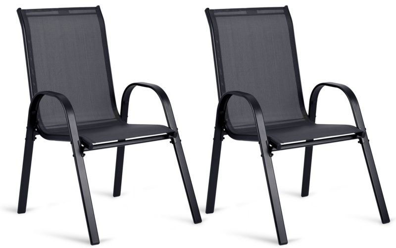 Krzesła ogrodowe Sofotel metalowe na balkon taras czarne 2 szt.