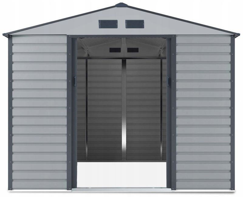 Domek Ogrodowy Hardmaister Narzędziowy na Narzędzia Szopa Montreal 277x323cm Metal Szary 1 szt