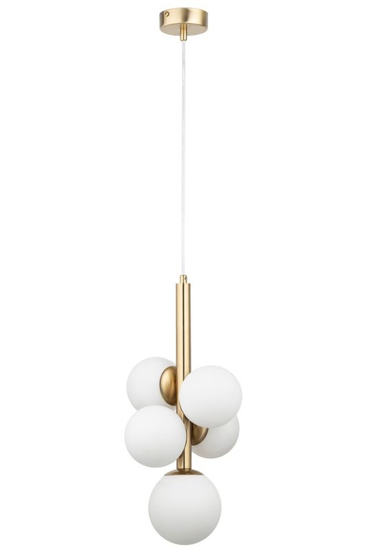 Lampa wisząca Sigma Lighting Perla Lux 7040 złoto-biała dekoracyjna 5xG9 x 1 szt.