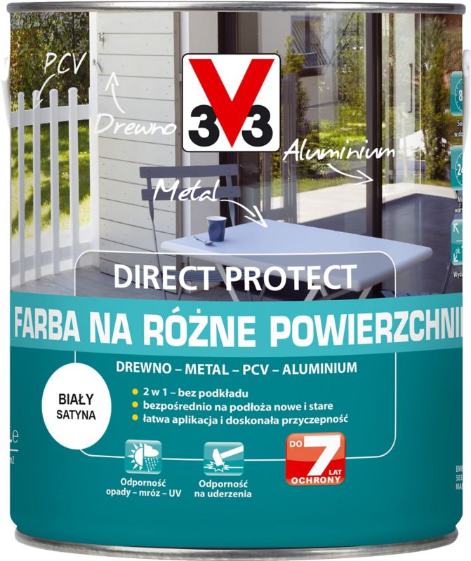 Farba V33 Direct Protect biała 2,5 l