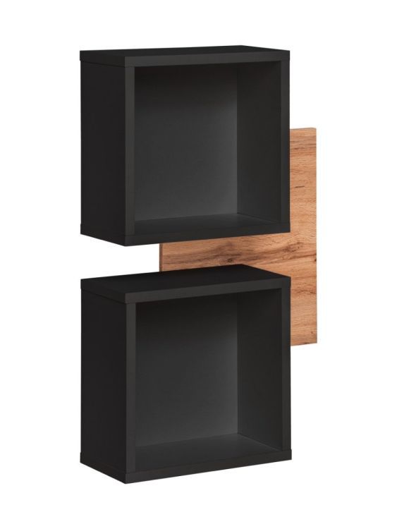 Półka ASM Meble EASY czarna/dąb wotan 1 szt.