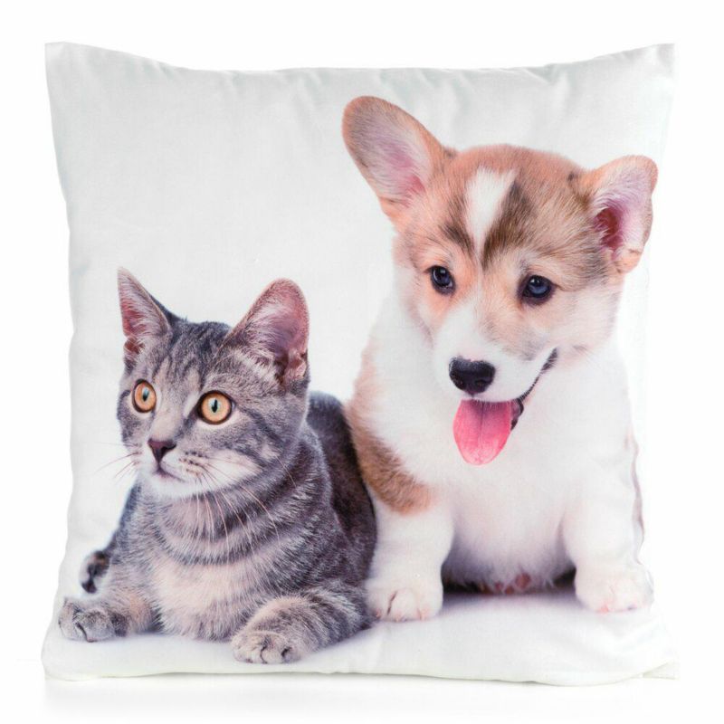 Poszewka Animal/70 Eurofirany Dekoracyjna na poduszkę 45x45 cm Biała 1 szt.