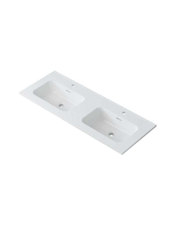 Umywalka meblowa Uptrend VENTA 120-2 biały połysk, z otworem na baterię oraz przelewem 1 szt.