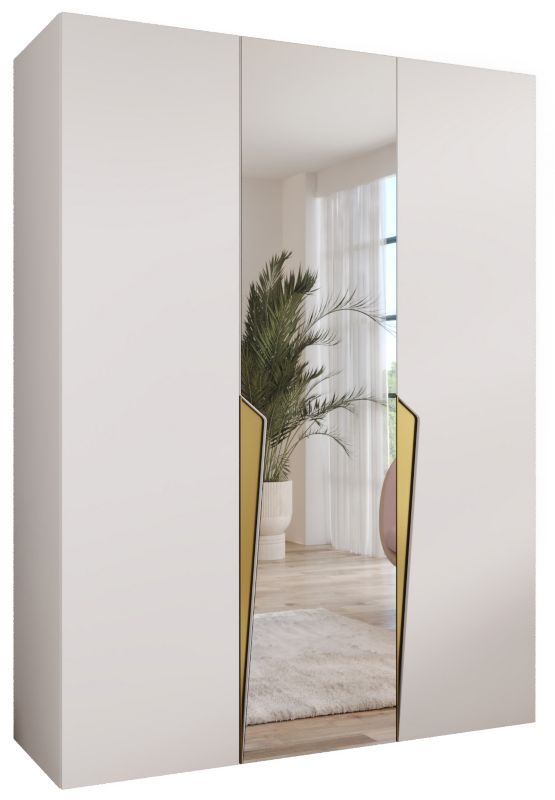 Szafa uchylna z lustrem otwierana Abiks PIANO 2 150 wys 202 cm Biały + Złoty 1 szt