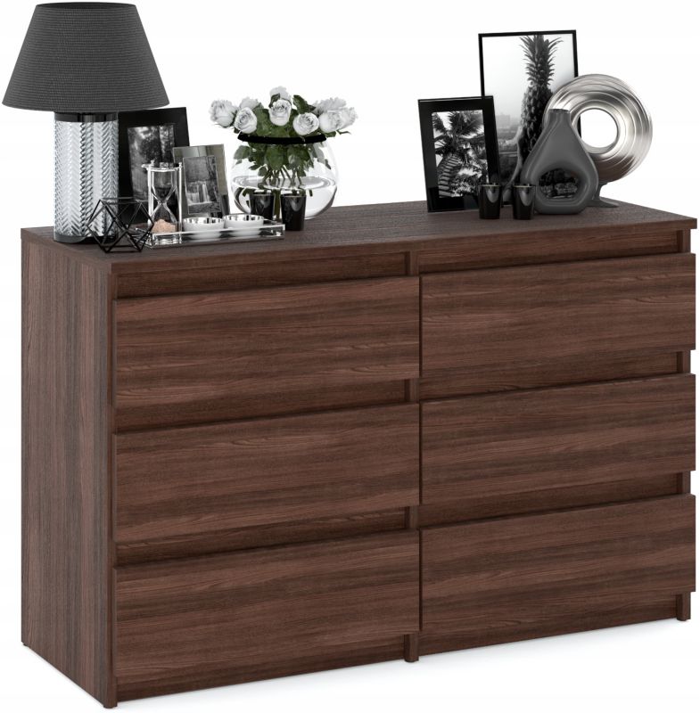 Komoda Z 6 Szufladami Stiv-Meble Dąb Wenge Szafka Rtv 100X33,5X71,5 Cm 1Szt.