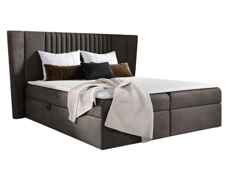 Łóżko kontynentalne MIRJAN 24 Spark 200x200 szary umbra 1 szt.