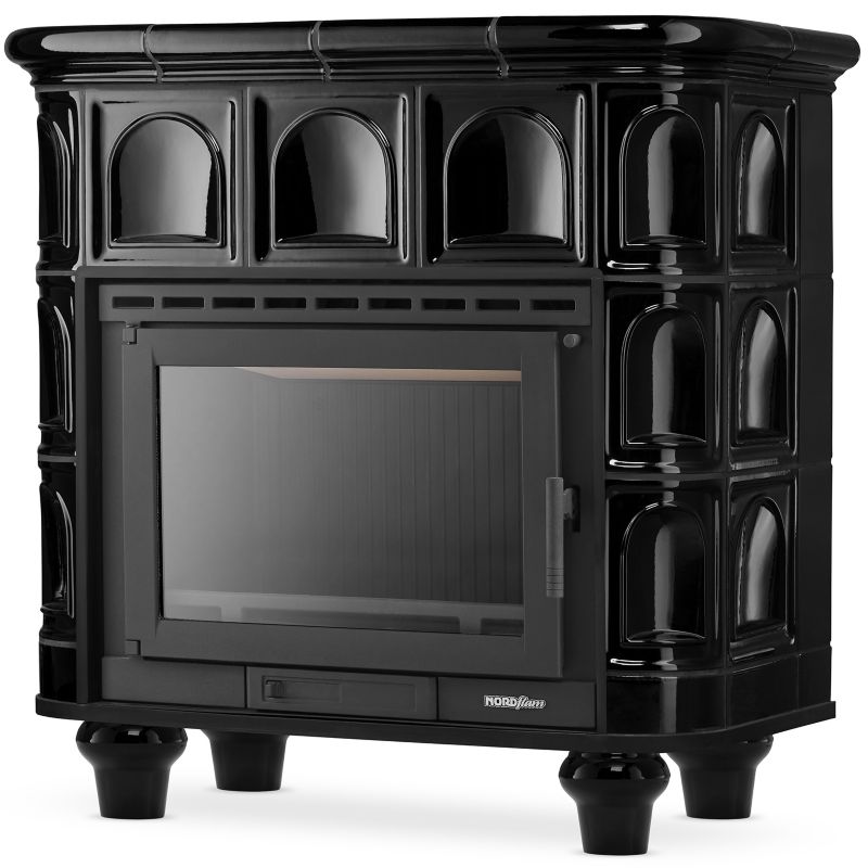 Piec kaflowy kominek koza żeliwny ceramiczny HIGHER wkład FLORENCJA kolor czarny 1 szt