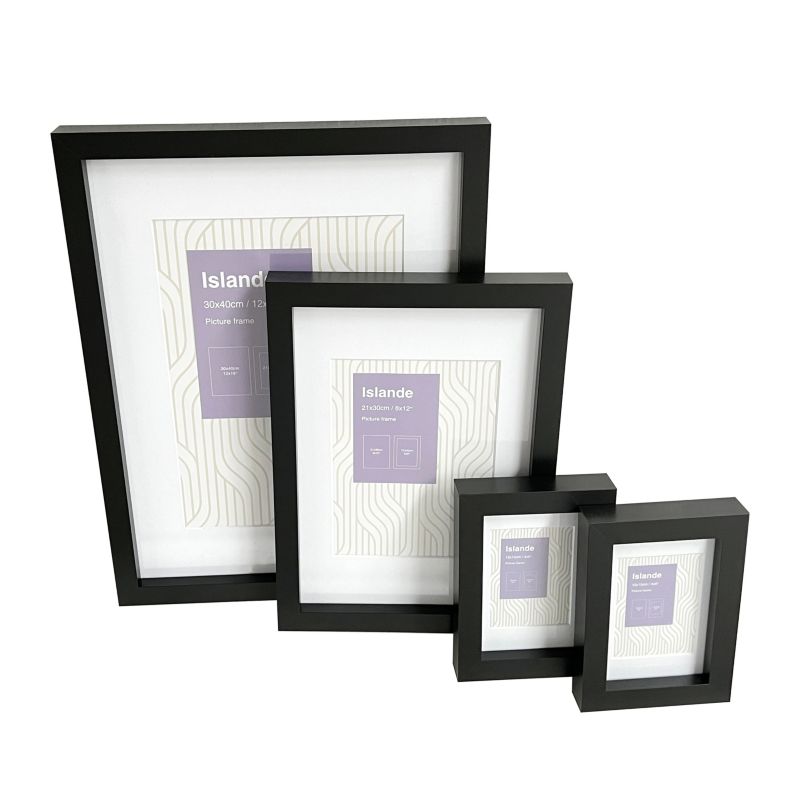 Zestaw 4 ramek GoodHome Islande czarne