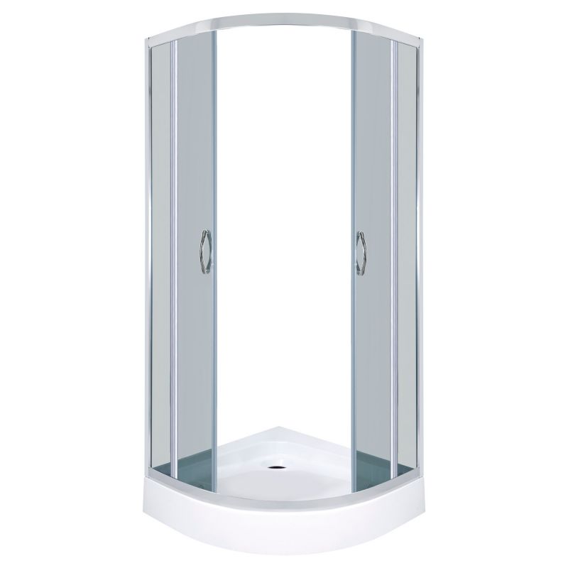 Kabina prysznicowa półokrągła Kerra Intro 90 cm szkło grafitowe profile chrom niski brodzik w komplecie 1 szt.