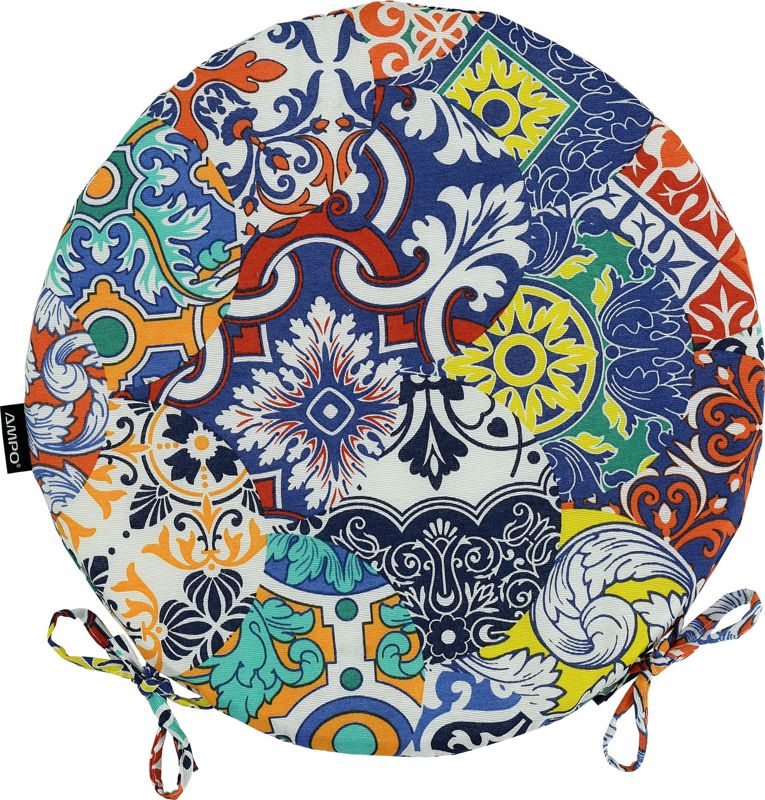 Poduszka na krzesło okrągłe poduszka okrągła AMPO niebieski czerwony pomarańczowy 1 szt.