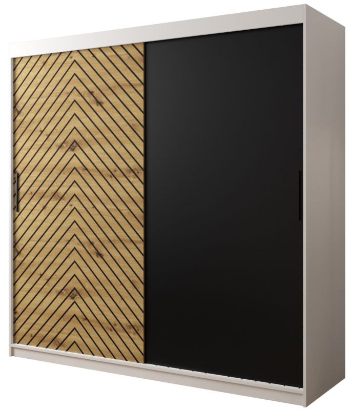 Szafa przesuwna Garderoba Abiks Jodełka 200 biały + artisan 1 szt.