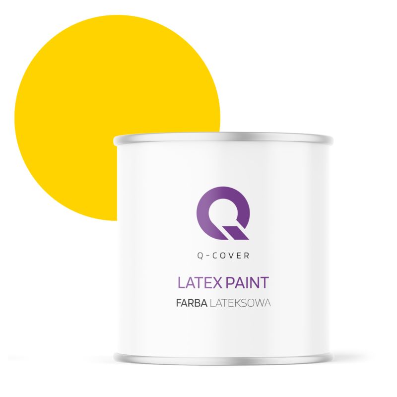 Farba Lateksowa Do Ścian i Sufitów Q-Cover Intensywny żółty H6967 Głęboki Mat 2L