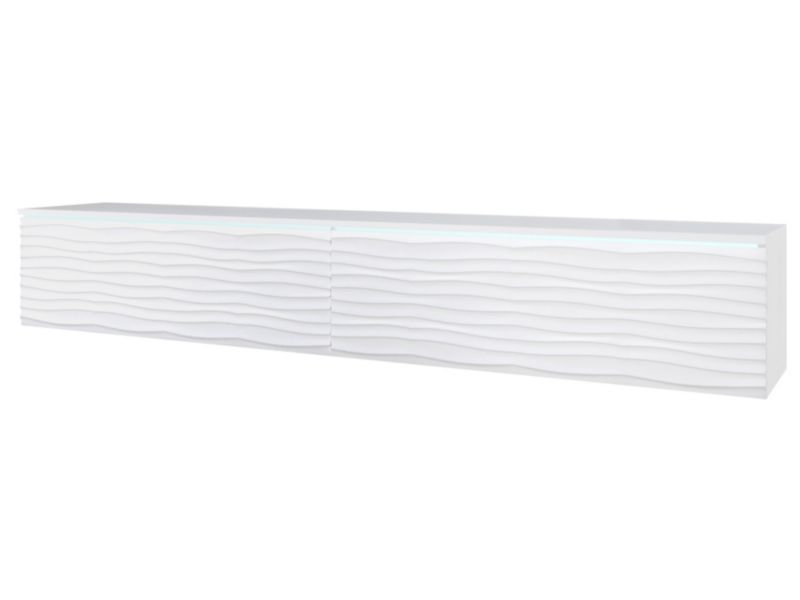 Szafka RTV MINIO go for it DONNA MDF 180 cm biały/biały z wzorem fala M4 z oświetleniem LED,1 szt.