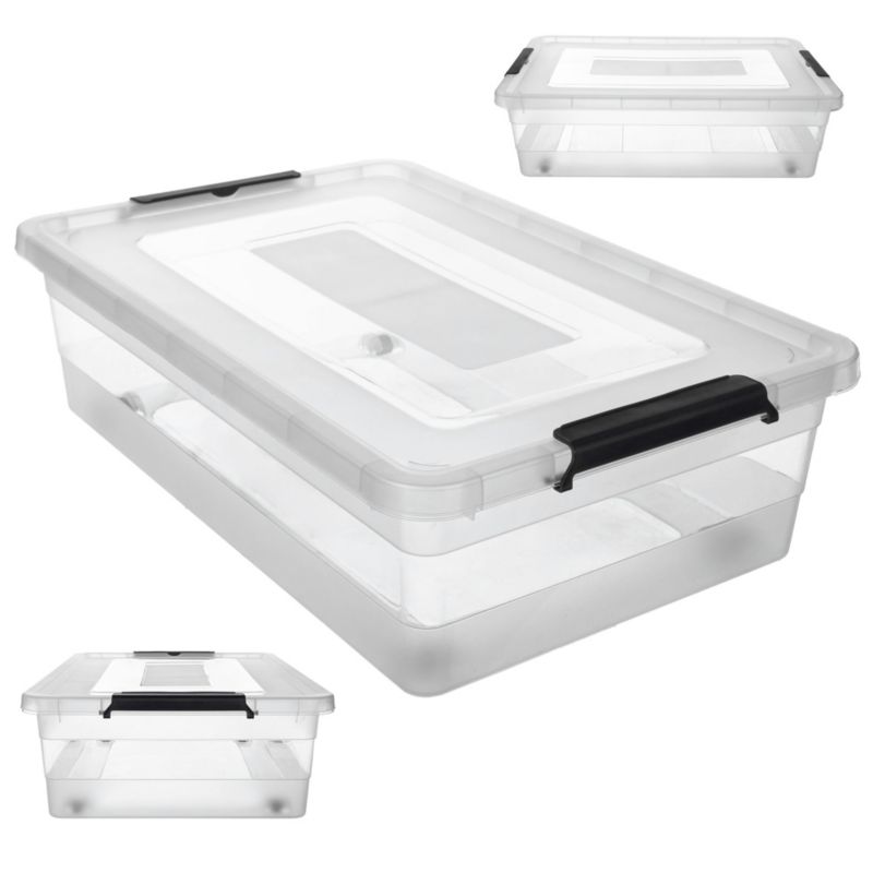 Pojemnik KADAX Z Pokrywą Do Przechowywania 28L Organizer Plastikowy Na Zabawki Przezroczysty 1 szt.