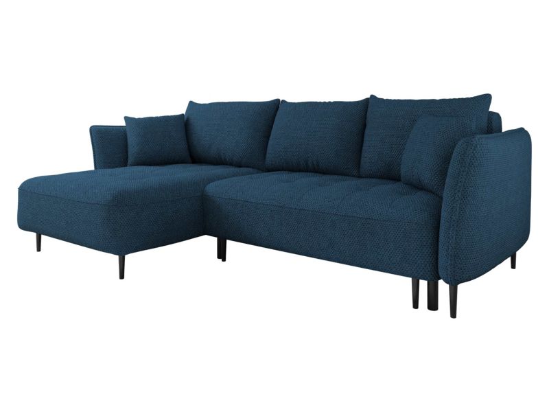 Narożnik z funkcją spania MIRJAN 24 Bari lewy granatowy plusz 1 szt.