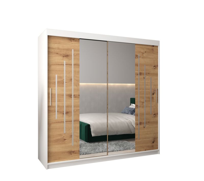 Szafa przesuwna Garderoba Abiks YORK 1 200 biały/artisan 1 szt.