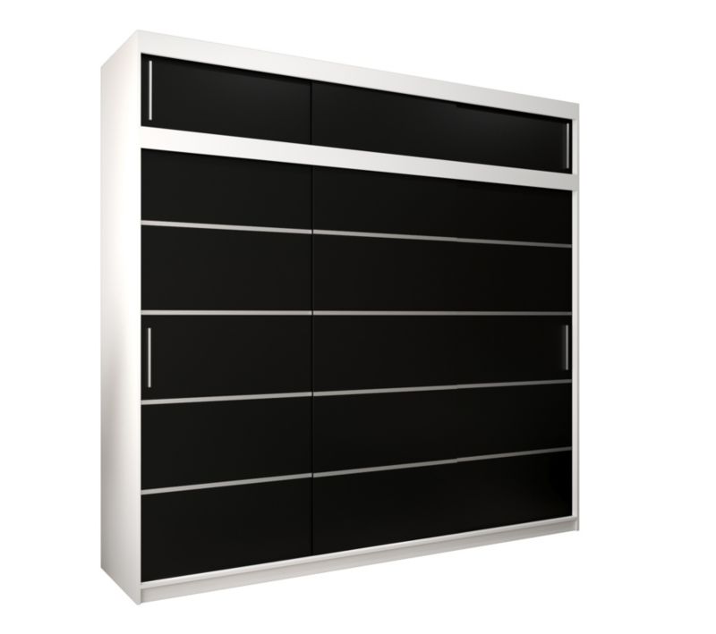 Szafa przesuwna Abiks Verona 1 250 biały + czarny z nadstawką 1 szt.