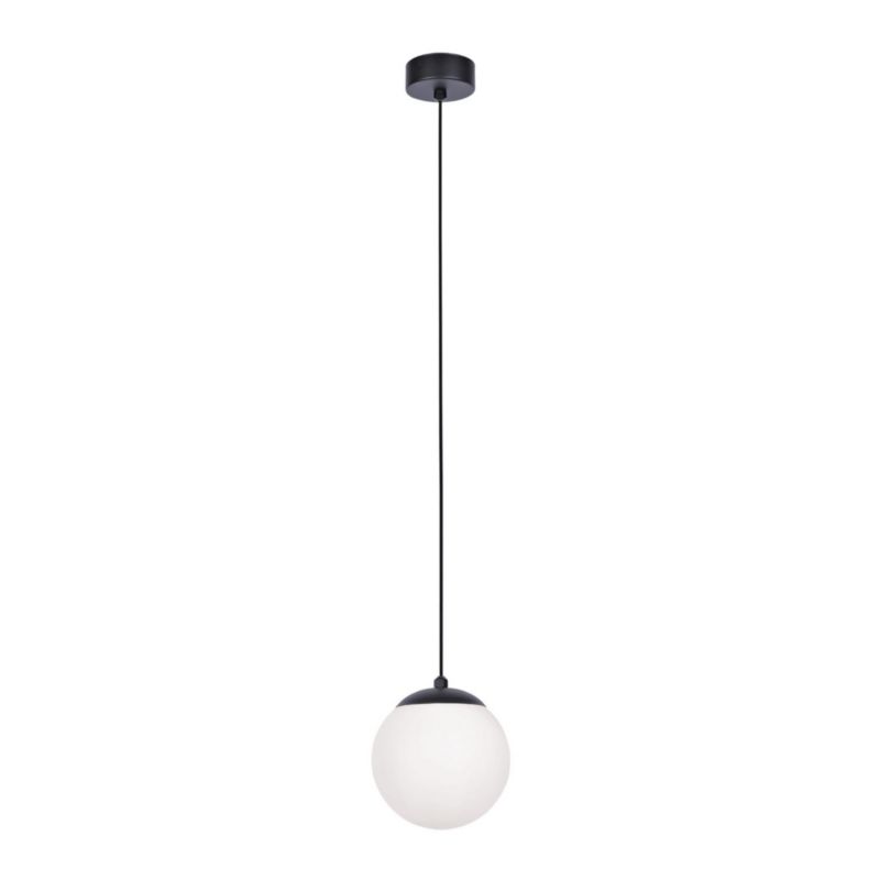 Lampa wisząca Kaja Savoy czarno-biała punktowa szklana kula 1xE14 x 40W 1 szt.