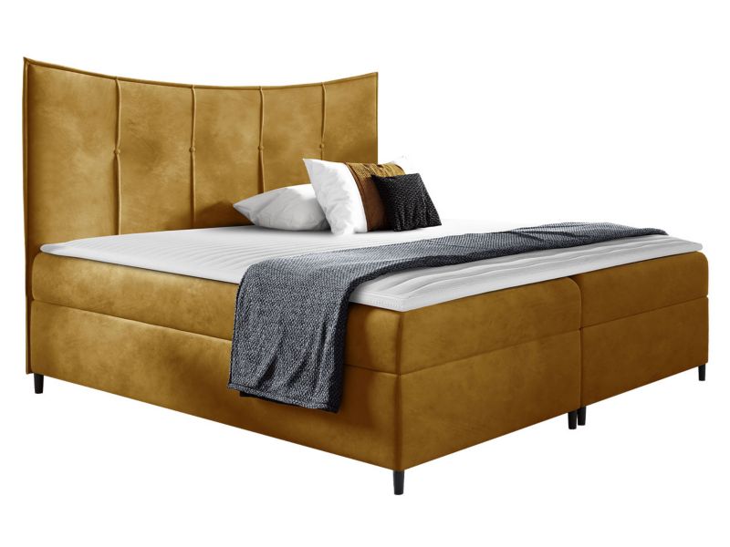 Łóżko kontynentalne MIRJAN 24 Bergamo 140x200 musztardowy 1 szt.