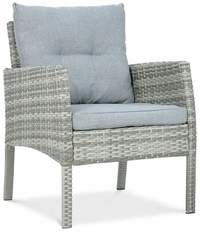 Fotel Ogrodowy Focus Garden Technorattanowy Duży Cortina na Balkon Taras szara 1 szt