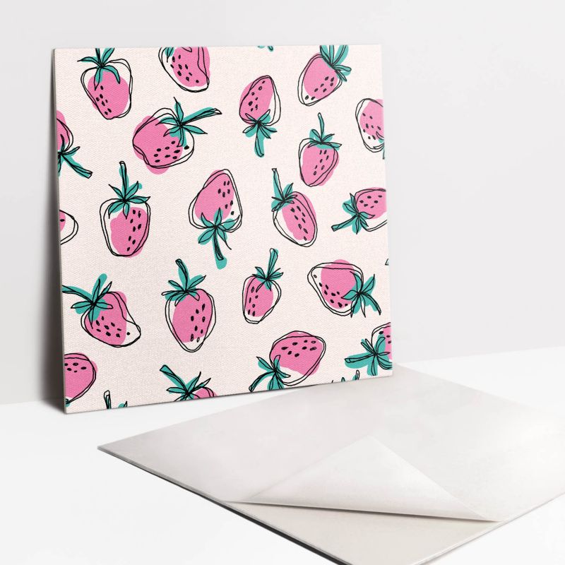 Kafelki samoprzylepne Tulup 30x30 cm Różowe truskawki 9 szt.