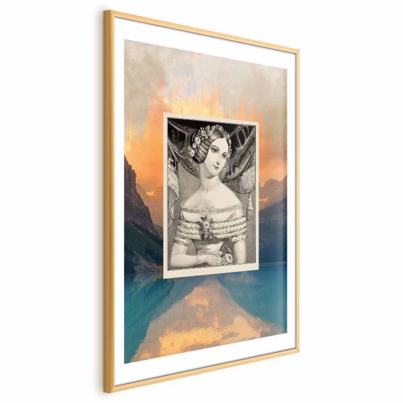 Plakat Artgeist Retro portret 60x90 cm z ramą złotą 1 szt