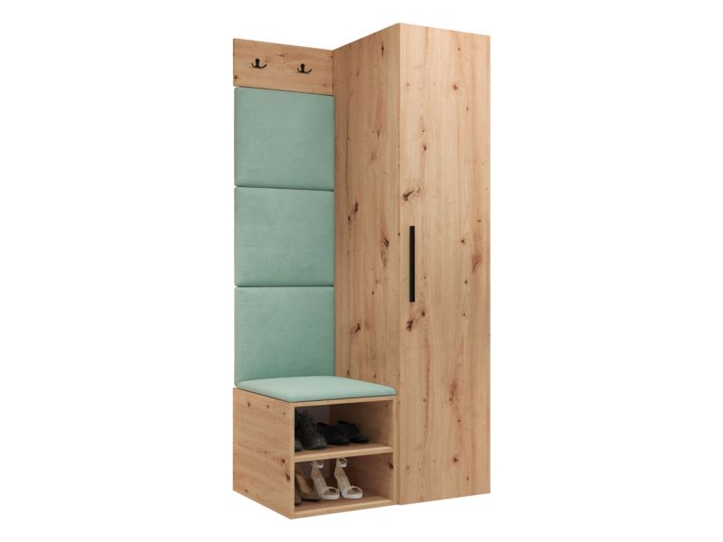 Garderoba MIRJAN 24 Medi III dąb artisan + miętowy 1 kpl.