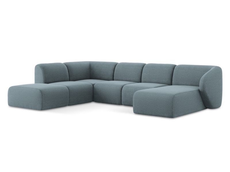 Sofa panoramiczna LaMiaSofa CERVO z tkaniny bouclé 325x236 cm jeans 1 szt.