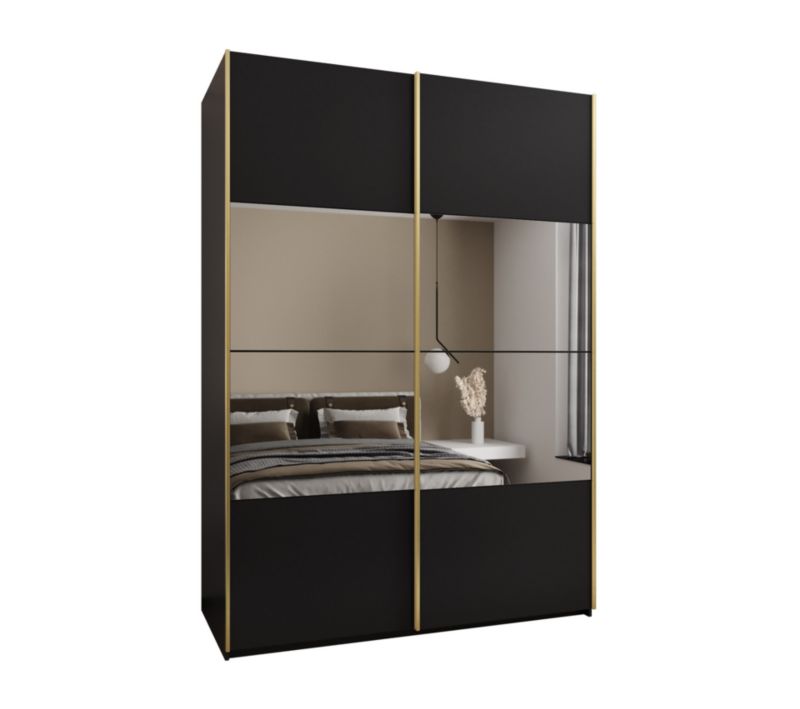 Szafa przesuwna Abiks LUX 4 wysoka szer.170cm czarny/czarny/złoty 1szt.