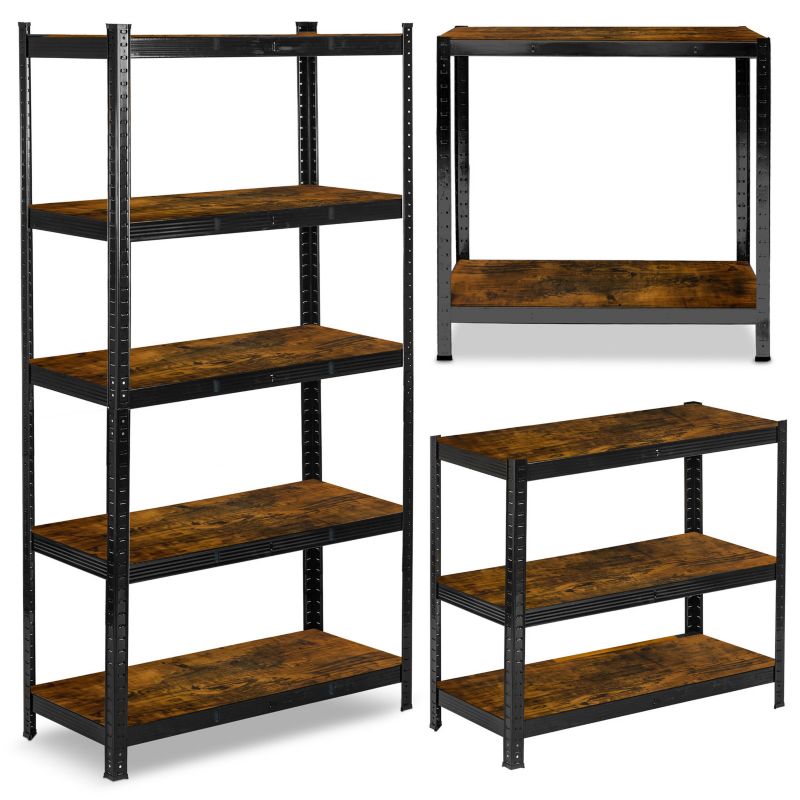 Regał metalowy magazynowy Humberg HR-852 180x90x40cm 5 półek 875kg 2w1 czarny 1szt.