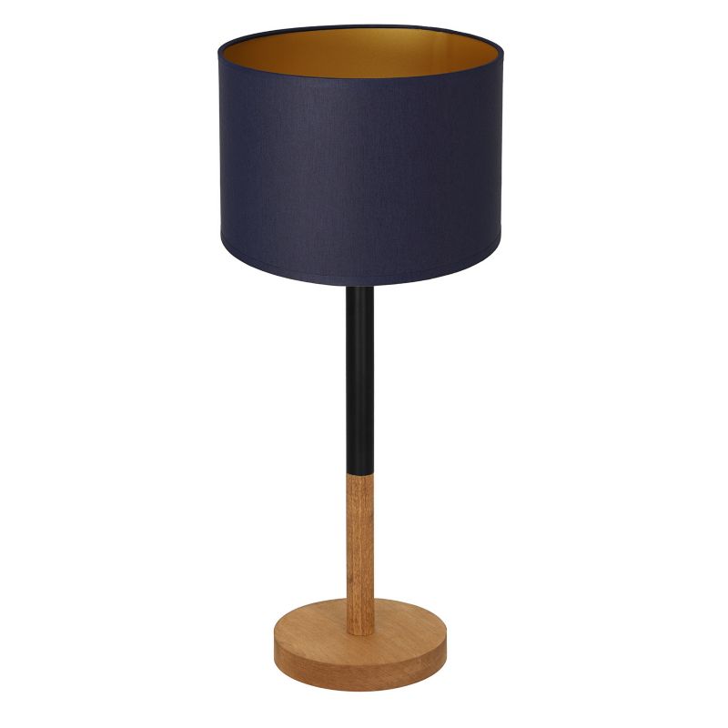Lampa stołowa Luminex Table Lamps granatowo-czarno-drewniana drewniana 1 x E27 x 15W IP20 wym: 56 x 25 x 25 cm drewno - 1 szt.