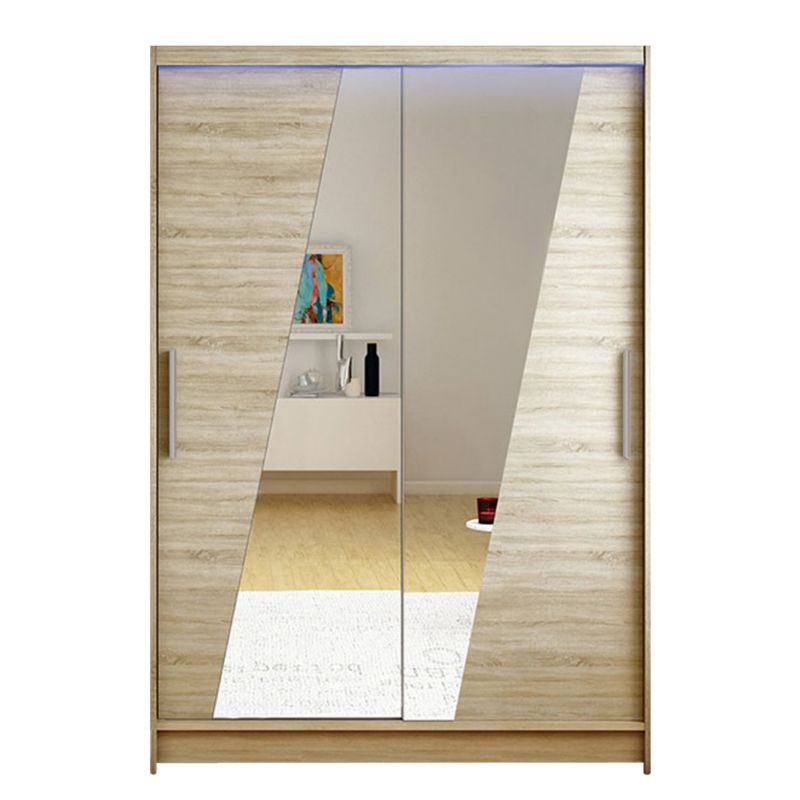 Szafa MIRJAN 24 z drzwiami przesuwnymi Miami VIII z oświetleniem RGB dąb sonoma/lustro 1 szt.