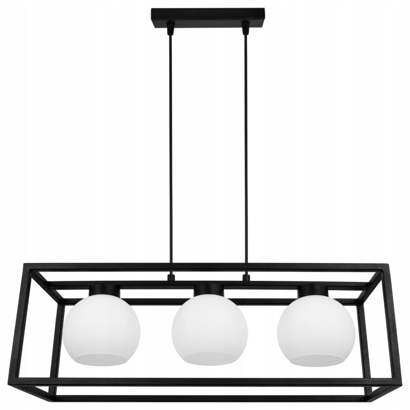 Lampa sufitowe wisząca Light Home LH Eliza Cage Klatka 3x E27 60W szklana kula mleczna 1szt.