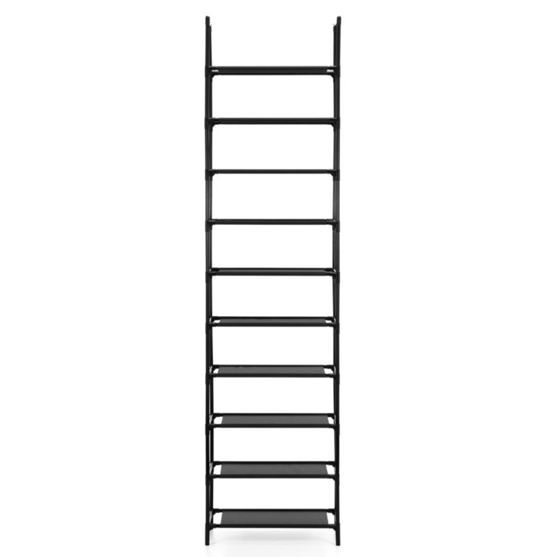 Regał na buty metalowy, 10 poziomów Springos szafka pionowa na obuwie 178 cm czarny 1 szt.
