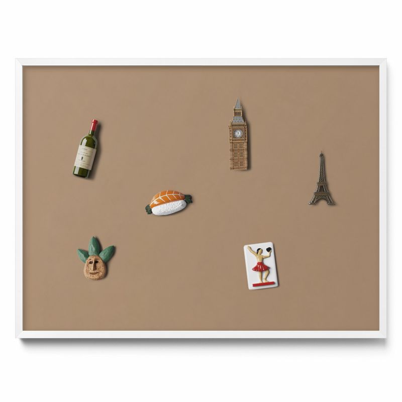 Tablica na magnesy Tulup 80x60 cm Kolor jasnobrązowy w białej ramie 1 szt.