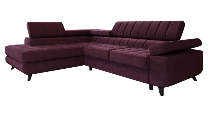 Narożnik z funkcją spania MIRJAN 24 Nord lewy oberżyna 1 szt.